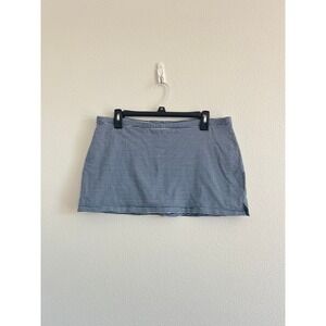 Out From Under Navy & White Striped Mini Skirt L Coastal Preppy Casual Summer